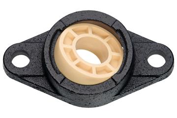 Fixed flange bearings with 2 mounting holes, cast iron housing UC, igubal® JEM-SP