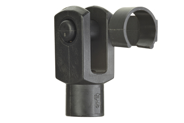 Clevis joint with spring-loaded fixing clip, GELMF, igubal®