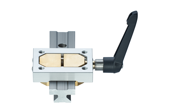 drylin® T clamp element and manual clamp for linear rail guide